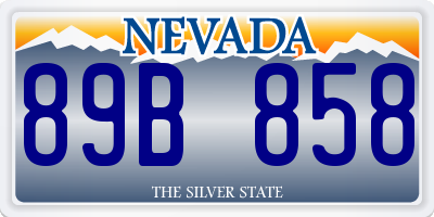 NV license plate 89B858