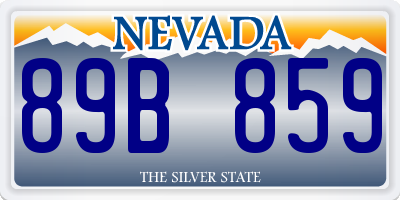 NV license plate 89B859