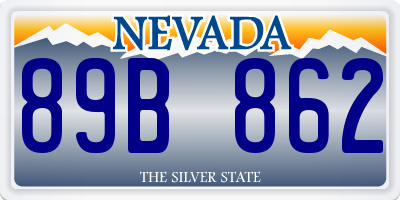 NV license plate 89B862