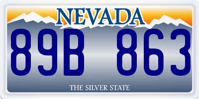 NV license plate 89B863