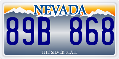 NV license plate 89B868