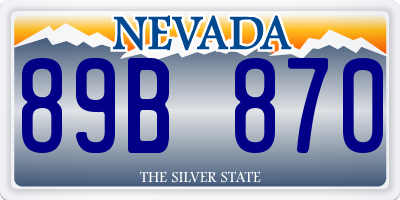 NV license plate 89B870