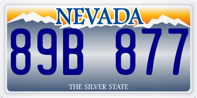 NV license plate 89B877