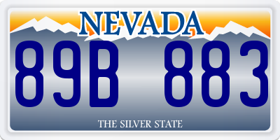 NV license plate 89B883