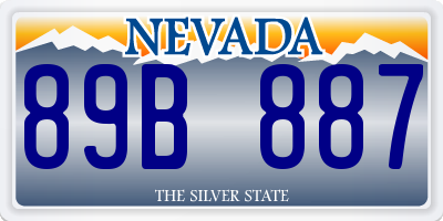 NV license plate 89B887