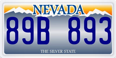 NV license plate 89B893