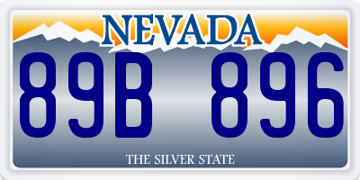 NV license plate 89B896