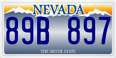 NV license plate 89B897
