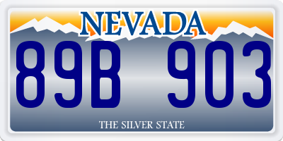 NV license plate 89B903
