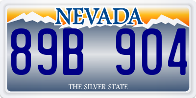 NV license plate 89B904