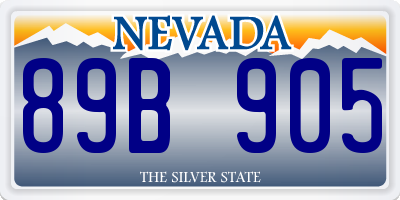 NV license plate 89B905