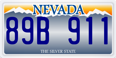 NV license plate 89B911