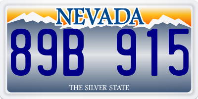 NV license plate 89B915