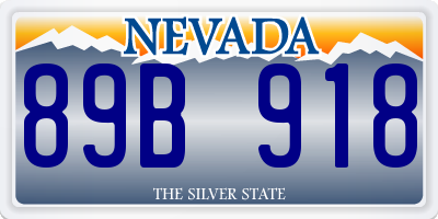NV license plate 89B918