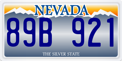 NV license plate 89B921