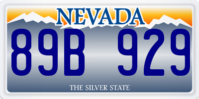 NV license plate 89B929