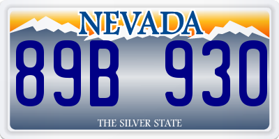 NV license plate 89B930