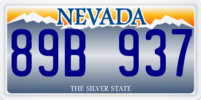 NV license plate 89B937