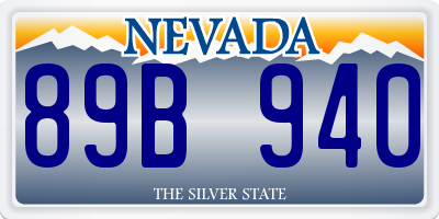 NV license plate 89B940