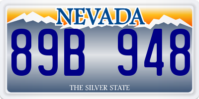 NV license plate 89B948