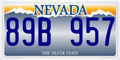 NV license plate 89B957