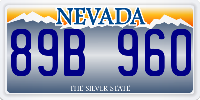NV license plate 89B960