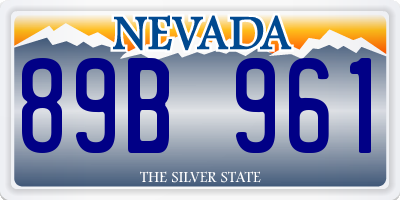 NV license plate 89B961