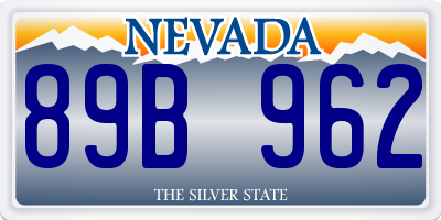 NV license plate 89B962