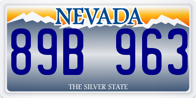 NV license plate 89B963