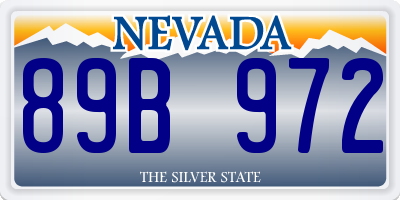 NV license plate 89B972