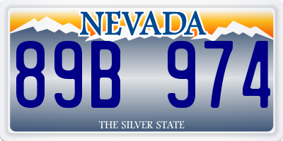 NV license plate 89B974