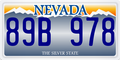 NV license plate 89B978
