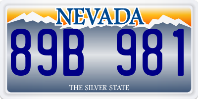 NV license plate 89B981