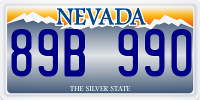 NV license plate 89B990