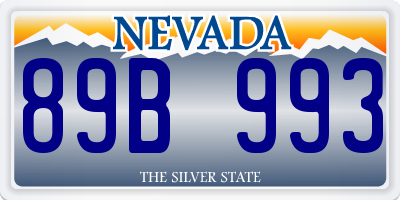 NV license plate 89B993