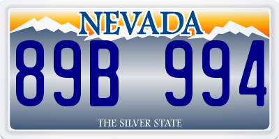 NV license plate 89B994