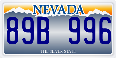NV license plate 89B996
