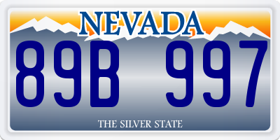 NV license plate 89B997