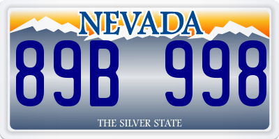 NV license plate 89B998