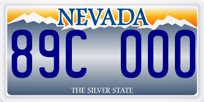 NV license plate 89C000