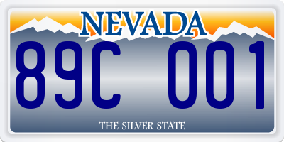 NV license plate 89C001