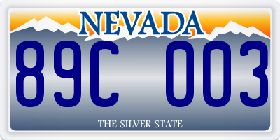 NV license plate 89C003