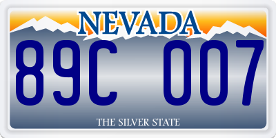 NV license plate 89C007