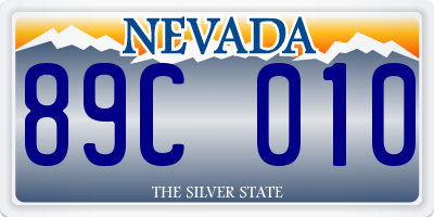 NV license plate 89C010