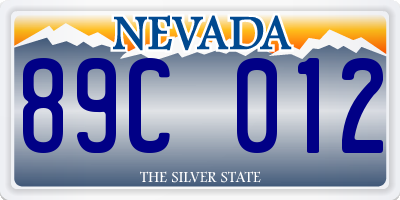 NV license plate 89C012