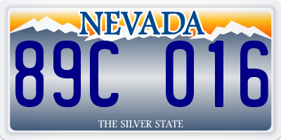 NV license plate 89C016