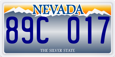 NV license plate 89C017