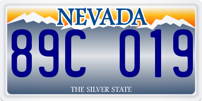 NV license plate 89C019