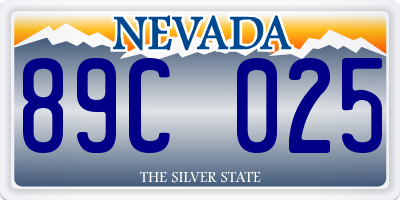 NV license plate 89C025