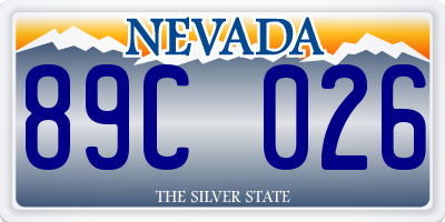 NV license plate 89C026